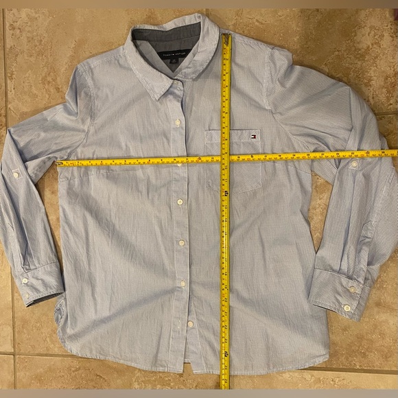 Tommy Hilfiger checked print Button-Down Shirt W/convertible sleeve (Size L) - Picture 8 of 10